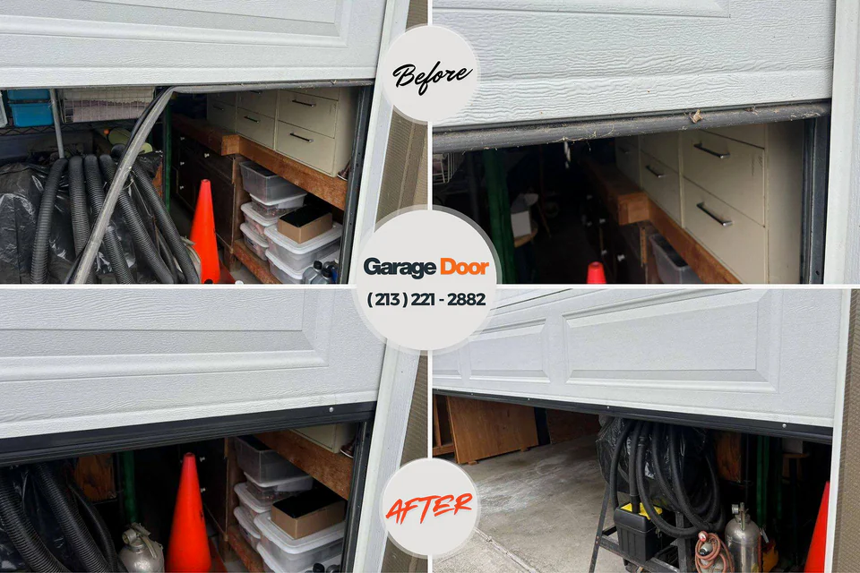 Before and after: garage door repair East Grand Forks, MN